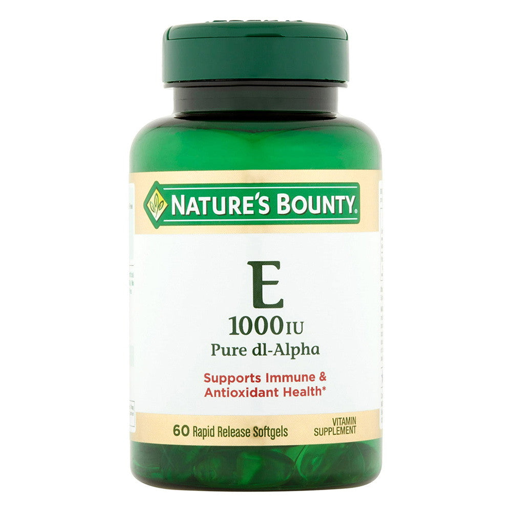 Natures Bounty Pure Dl-Alpha Vitamin E 1000 Iu 100% Preservative Free Vitamin Supplement Softgels - 60 Ea